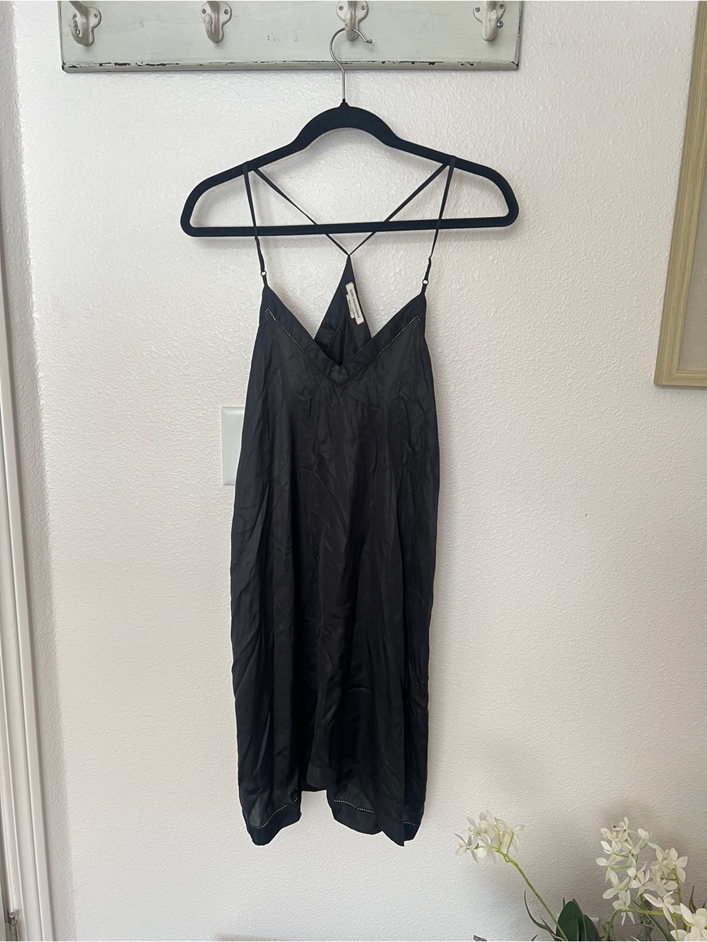 Isabel Marant Black Satin Slip Dress - Size 36/6